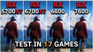 RX 5700 XT vs RX 6700 XT vs RX 6600 vs RX 7600  Test In 17 Games at 1080p  2024