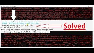 DLIB Error Solved  Face Recognition Installation  How to Install DLIB in Python + All error Solve