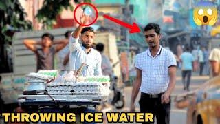 Throwing Ice Water Balloons at People Prank   MOUZ PRANK