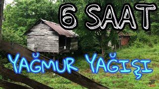 Yağmur Ve Gök Gürültüsü Sesi Çinko Çatılı Köy Evi Manzaralı 6 Saat Huzur