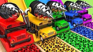 Drill Construction Vehicles Bulldozer Tractor Cars Pretend play with Learn Colors Toys for kids