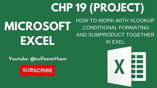 How to work with Conditional Formating sumproduct and VLookup for project in MSEXCEL #YOUTUBE #EXCEL