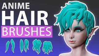 Anime Hair brushes pack -  explanation