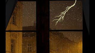  Thunderstorm Ambience with Wind Thunder  Lightning & Rain Against the Window for Sleep and Relax