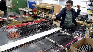 Process of Making Finest Carbon Fishing Rods. A Fishing Rod Factory in Korea.