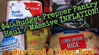 $40 Budget Prepper Pantry HaulMassive InflationBuy Food and Water Now #prepperpantry #preparedness