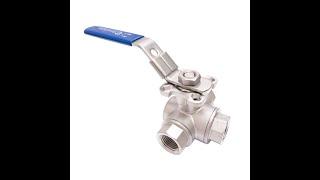 DuraChoice Stainless Steel 316 3-Way Ball Valve - L Port or T Port with Mounting Pad