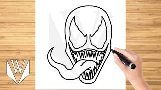 Как рисовать Venom Шаг за шагом легко для детей и начинающих. Учебник по рисованию.