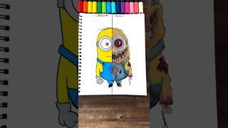 Drawing Minions as Horror Characters #shorts #art