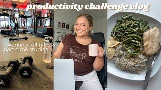 24H PRODUCTIVITY CHALLENGE working full time & part-time student  VLOG