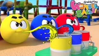 Mixing Colors with Squishy WonderBalls  Wonderballs Playground  Cartoon for Kids  Colors & Paint