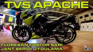 TVS Apache - Floresan Fosfor Jant Şeridi Uygulama - Moto Sticker 54 - GoPro Hero 4