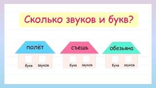 Сколько звуков и букв в словах? Игра окошки