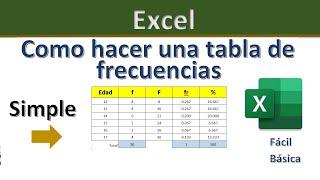 Tabla de frecuencias    Simple  En Excel