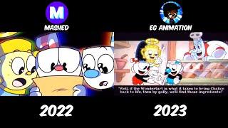 Cuphead DLC Rap Mashed’s Video VS. My Video side-by-side @eganimation442