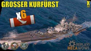 Grosser Kurfürst 6 Kills & 164k Damage  World of Warships Gameplay