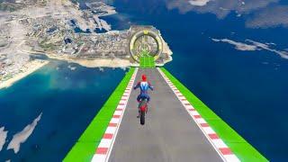 el hombre araña en moto  spiderman mega ramp challenge gta 5