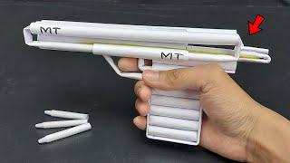 Paper Pistol Gun  How to Make a Paper Pistol Gun With Upper Side Magazine That Shoots Paper Bullets