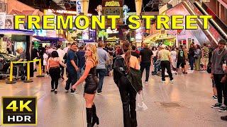 4K HDR Fremont Street Las Vegas Walking Tour  May 2024