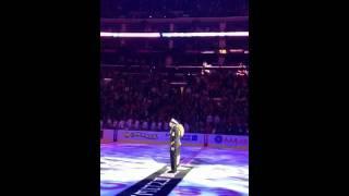 Lorena Peril sings the National Anthem 112611