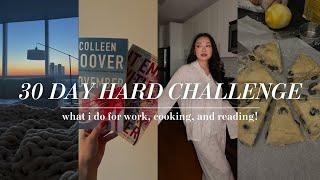 VLOG cooking what I do for work my reading journey and 30 day hard challenge