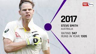 The top ten Batsmen ranked No.1 in Tests through the decade