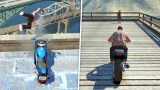 GTA 4 - Motorcycle Ragdolls Compilation #18 Euphoria Physics