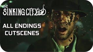 The Sinking City All Endings Cutscenes & Credits  Escape Suicide & Apocalypse