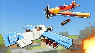 CITY PLANE BATTLE - Brick Rigs Multiplayer Gameplay - Lego Plane Base Battle