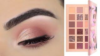 Huda Beauty New Nude Eyeshadow Palette  Soft Eye Makeup Tutorial