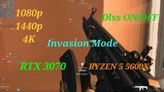 Cod MW2 INVASION MODE Rtx 3070 + Ryzen 5 5600x 1080p 1440p 4K DLSS OFFON