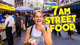 $5 MORNING Market STREET FOOD Challenge in Bangkok 