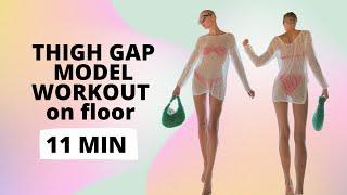 Thigh Gap Model Workout on Floor - Add Ankle Weight for Advanced  Nina Dapper