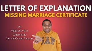 Letter of Explanation for Missing Marriage Certificate