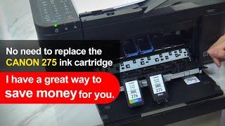 How to refill black and color ink cartridges in canon 275 276 of TR4720 printer