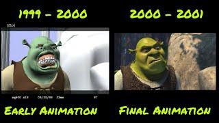 Shrek 2001 Technical Goofs Early Animation and Final Animation Comparison