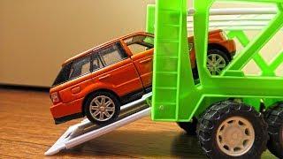 Video about Toy Cars being transported by Trucks and Haulers for kids