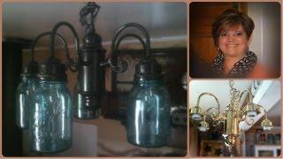 Mason Ball Jar Project - Primitive Chandelier