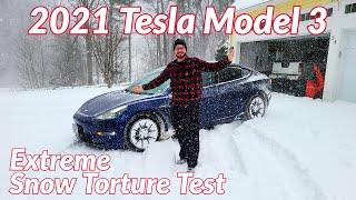 2021 Tesla Model 3 - 150 Mile Snow Torture Test in a Blizzard