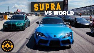 Tuned 550HP 2021 Toyota Supra vs BMW M3 G80 C8 Corvette Shelby GT500 C6 Z06 and TTRS Roll Race