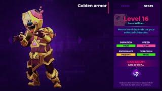 Horror Brawl Rod New Skin Golden Armor Unlocked and All Gestures Purchased