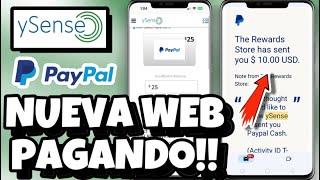 NUEVA PAGINA WEB QUE SI PAGA  ySense 🟢 WEB PARA GANAR DINERO A PAYPAL 2024$10.00 