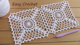 ОЧЕНЬ ПРОСТО Ажурный КВАДРАТНЫЙ МОТИВ вязание крючком Easy Crochet square motifs for beginners