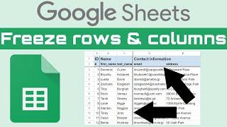 Google sheets how to freeze multiple rows andor columns