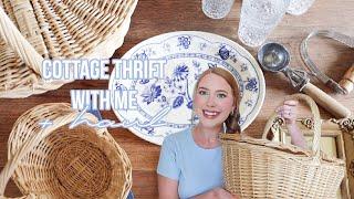 HUGE COTTAGE THRIFT WITH ME 2024  THRIFTING FOR COTTAGE HOME DECOR 🩵