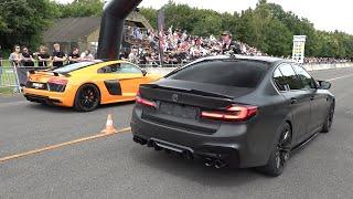 Sportcars Drag Racing 800HP M5 F90 R8 V10 BRABUS 800 E63s GT-R R35 Huracan 992 Turbo S XM