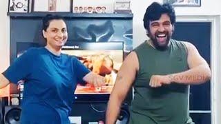 Chiranjeevi Sarja Super Dance With Dhruva Sarjas Wife Prerana Sarja Video  Meghana Raj  Arjun