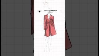 Coloring and Shading a Blazer Design #fashiondesigner #alkhansas #tutorial
