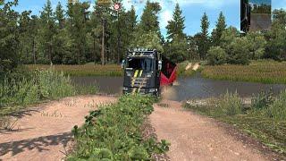 ETS2 1.37 Rus map 2.1.0 New gravel road - RU Pskov - Vitebsk  1440p