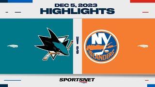 NHL Highlights  Sharks vs. Islanders - December 5 2023